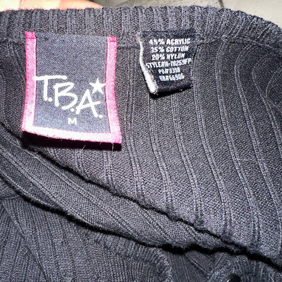 Black Ribbed Button-Up Sweater - Picture 3 of 3